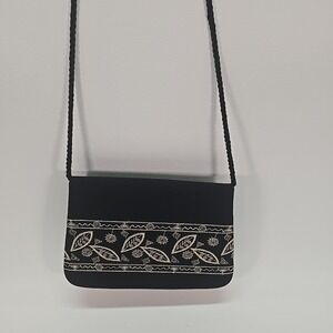 Whittall & Shon Black  Evening Clutch Bag Black & Gold